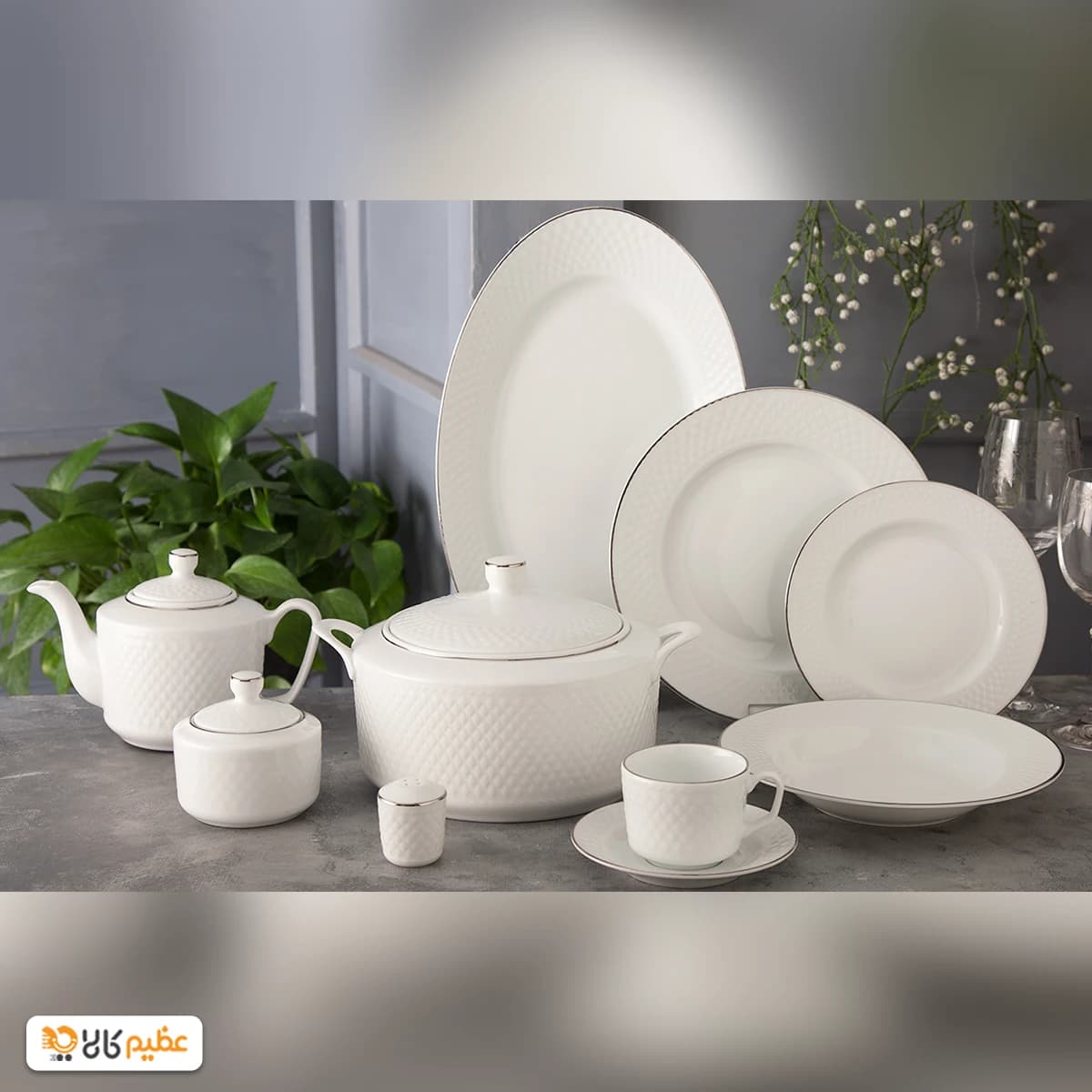 سرویس غذا خوری چینی 102 پارچه زرین سمن — تصویر ۶