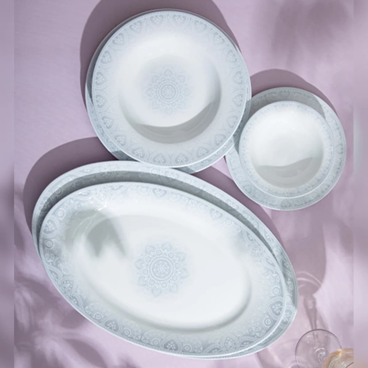 سرویس چینی 102 پارچه کامل زرین ادلین طوسی — تصویر ۳