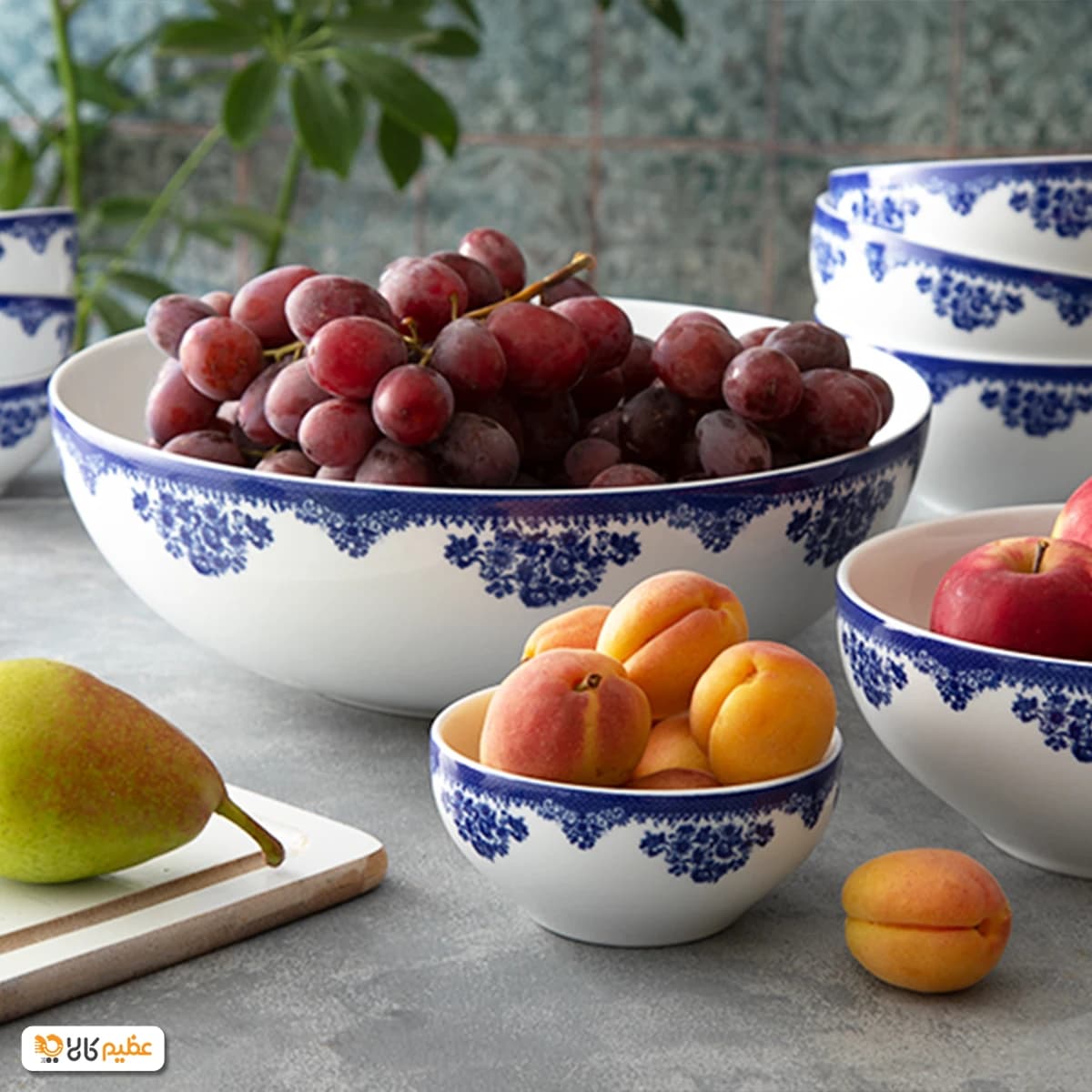 سرویس چینی 13 پارچه پیاله زرین فلورانس سرمه ای — تصویر ۴