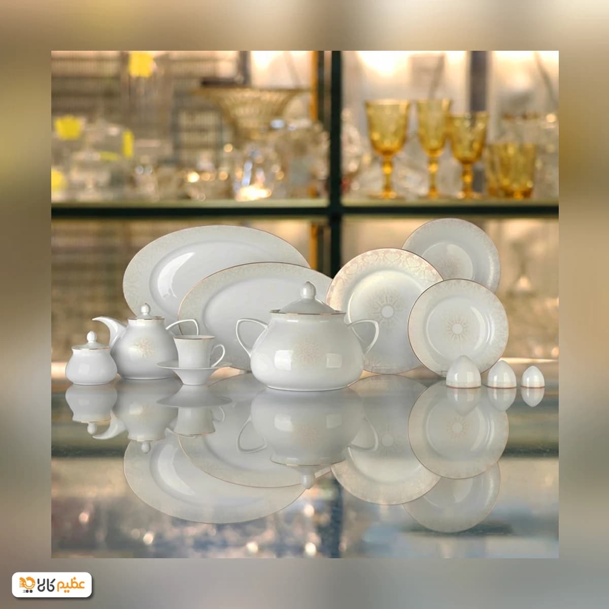 سرویس چینی 108 پارچه کامل زرین سریر سپید