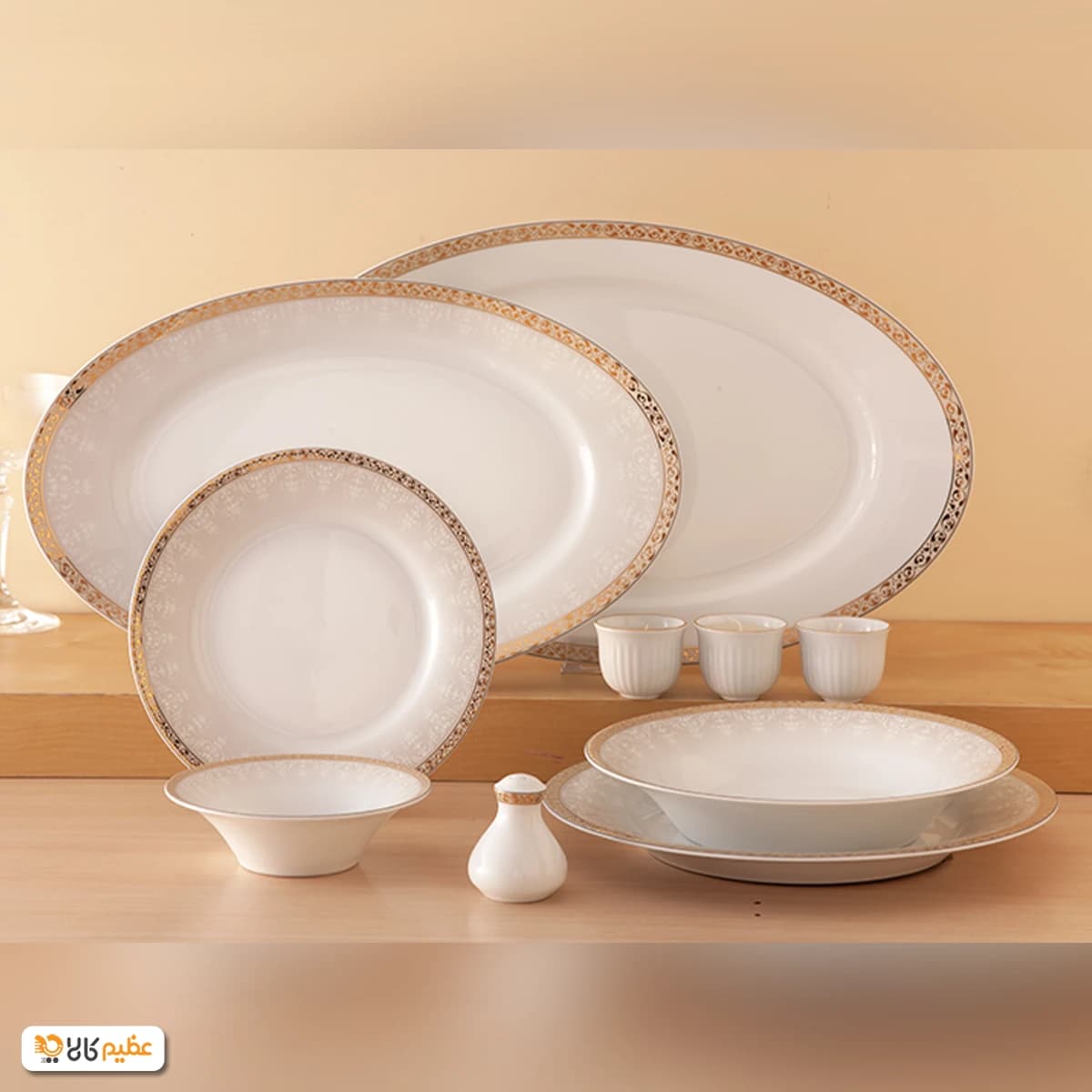 سرویس چینی 108 پارچه کامل زرین رومینا طلایی — تصویر ۹