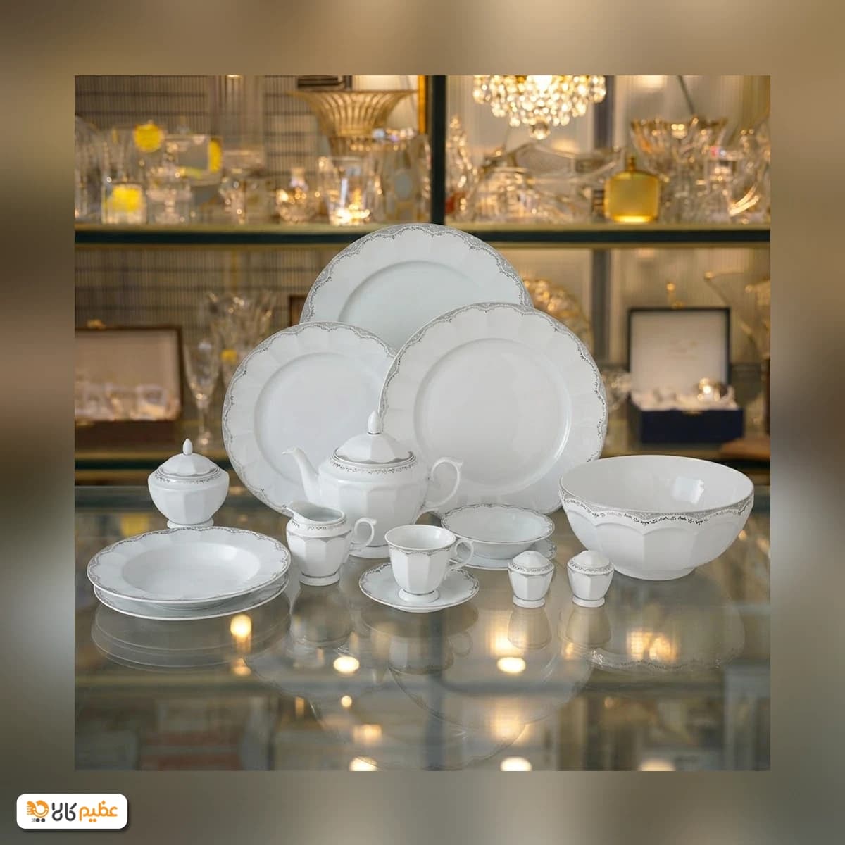 سرویس چینی 80 پارچه کامل زرین النور پلاتینی