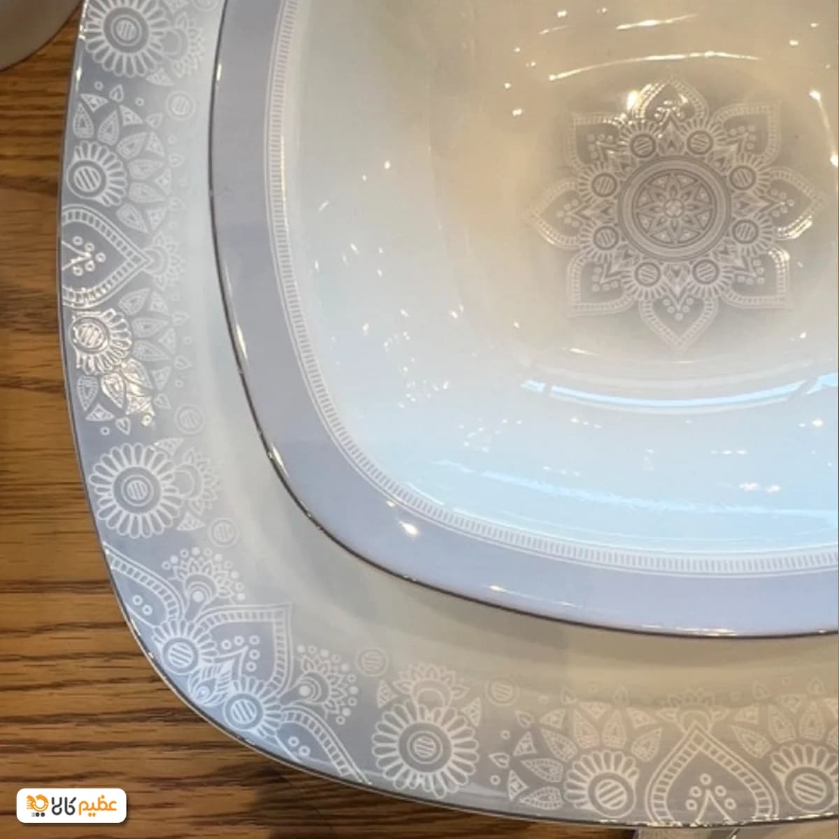 سرویس چینی 27 پارچه غذاخوری زرین ادلین طوسی — تصویر ۹