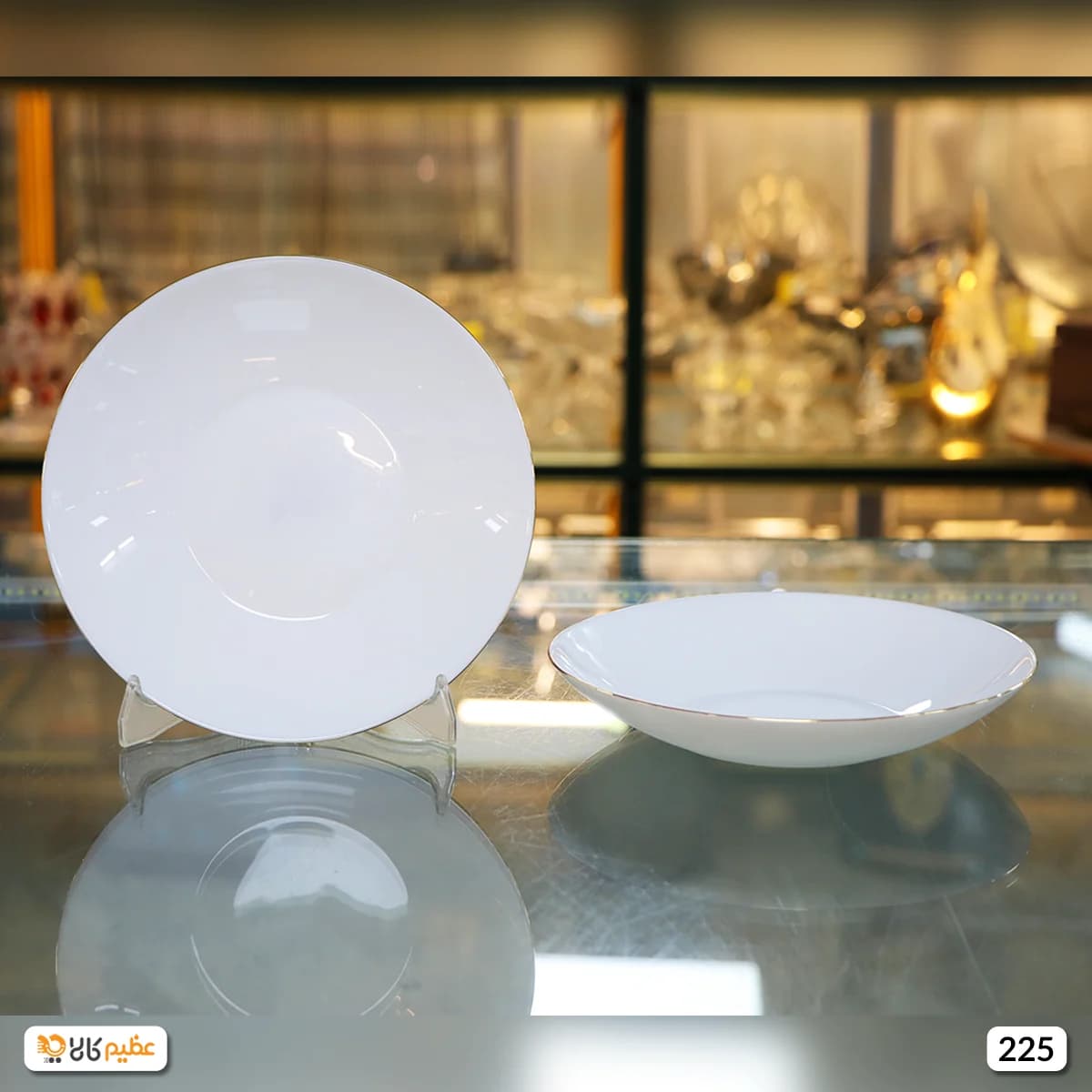 بشقاب خورش خوری آرکوپال پارس اپال مدل لب طلا کد 225 — تصویر ۲