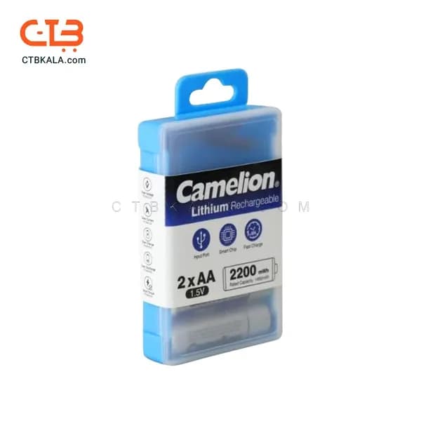 باتری قلمی لیتیوم قابل شارژ کملیون 1.5VLi-AA2200 بسته دو عددی ظرفیت ۲۲۰۰mWh — تصویر ۸