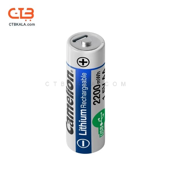 باتری قلمی لیتیوم قابل شارژ کملیون 1.5VLi-AA2200 بسته دو عددی ظرفیت ۲۲۰۰mWh — تصویر ۵