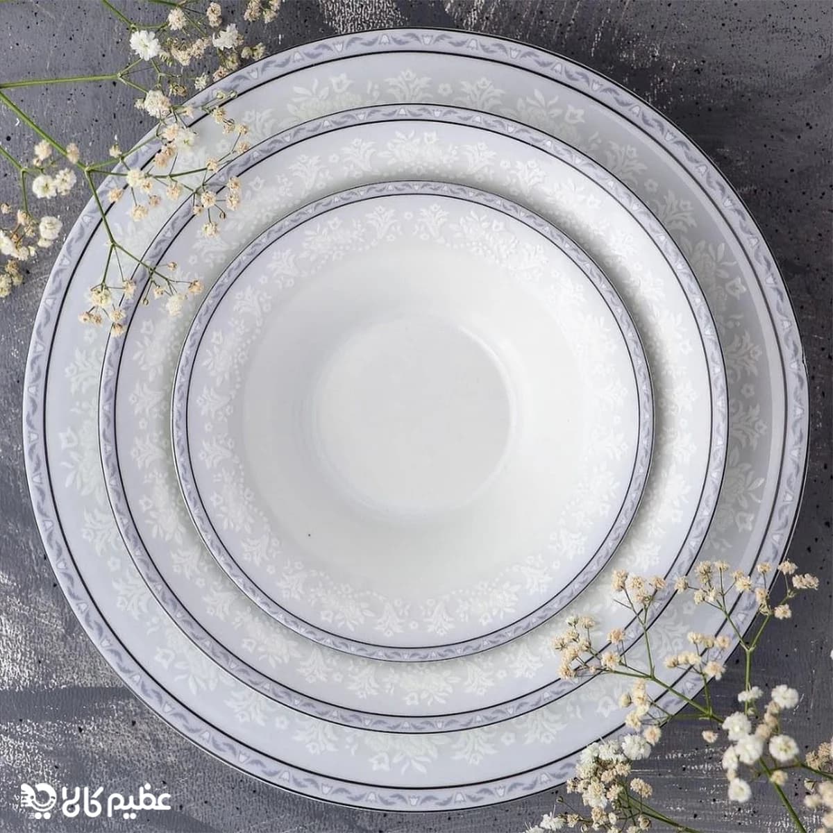 سرویس چینی 35 پارچه غذاخوری زرین وایت رز — تصویر ۲