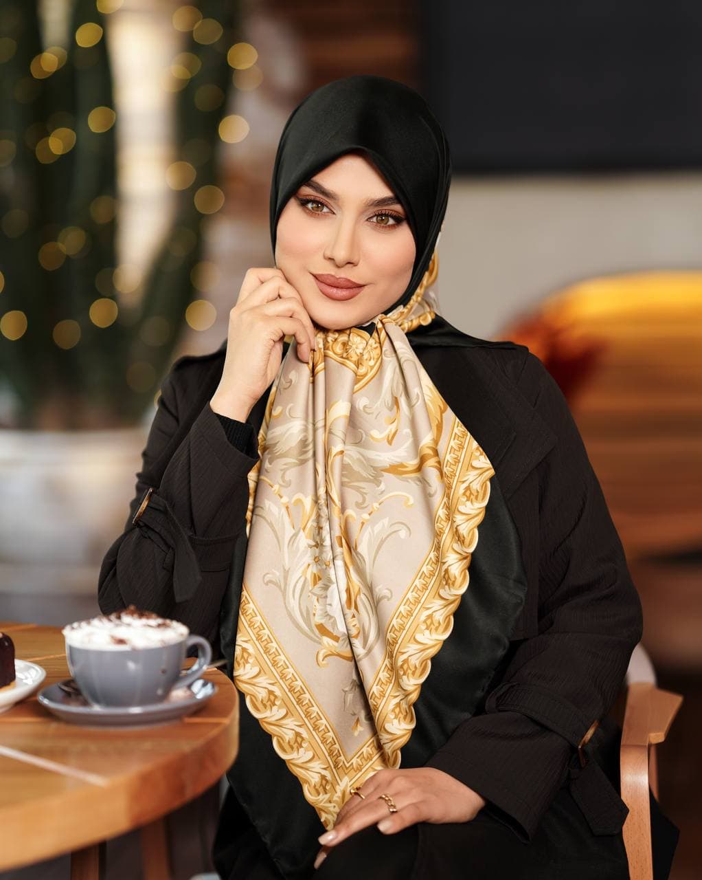 روسری ابریشم توییل سایز 140 کد 338 — تصویر ۶