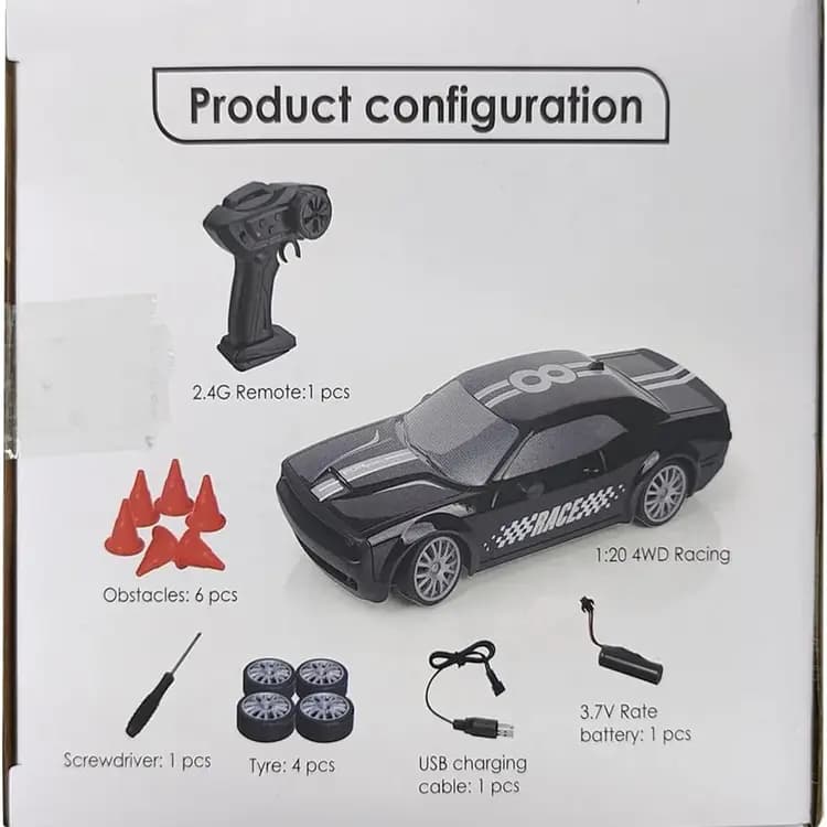ماشین دریفت کنترلی 4WD با مقیاس 1:20 — تصویر ۵