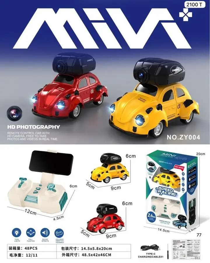 ماشین کنترلی دوربین دار فولکس واگن بیتل Mini Racing مدل ZY004 با مقیاس 1:45 — تصویر ۱۰