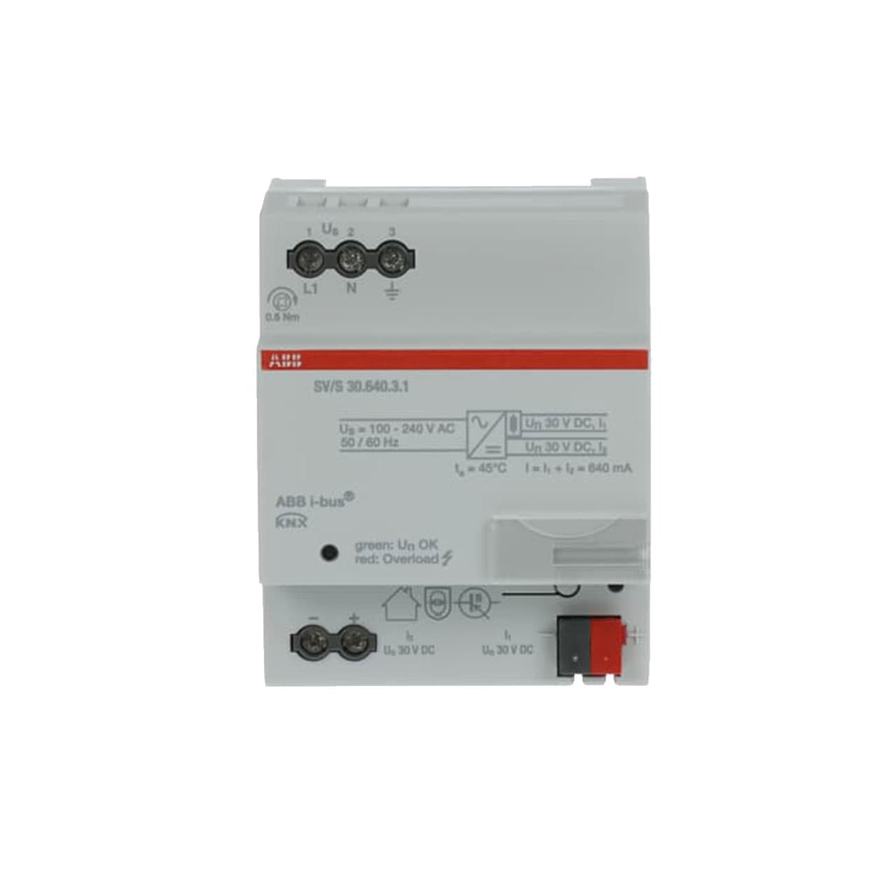 منبع تغذیه KNX با خروجی 640 میلی آمپر مدل SV/S30.640.3.1 ساخت ABB