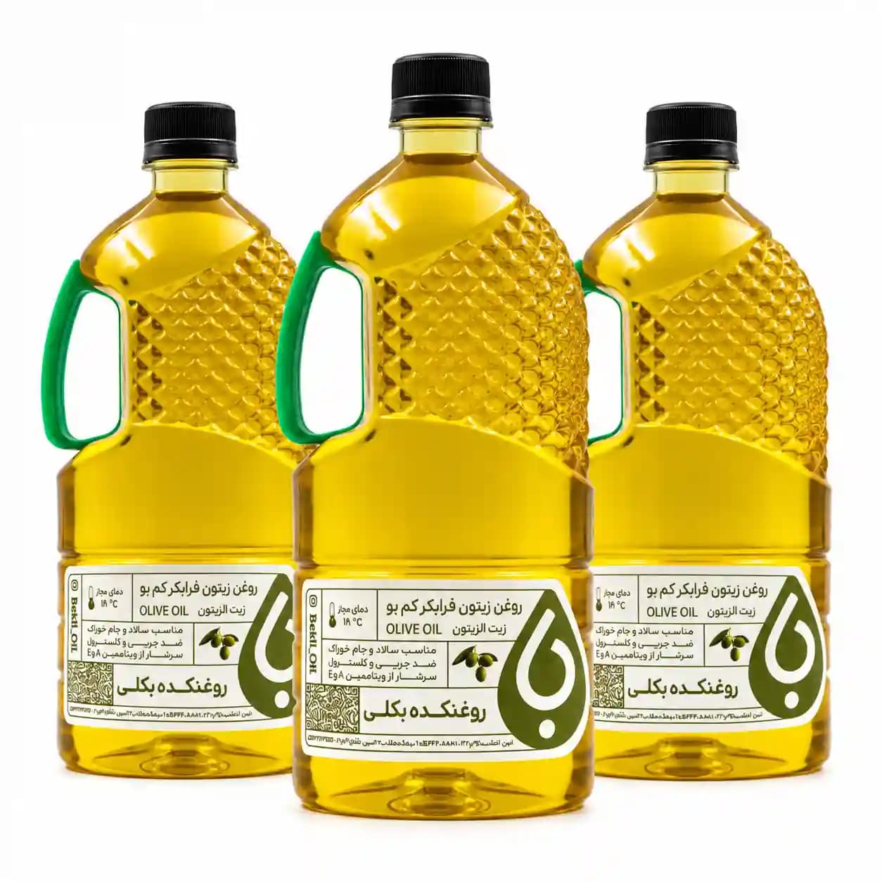 پک 3 عددی روغن زیتون فرابکر بدون بو 1 لیتری بکلی — تصویر ۲