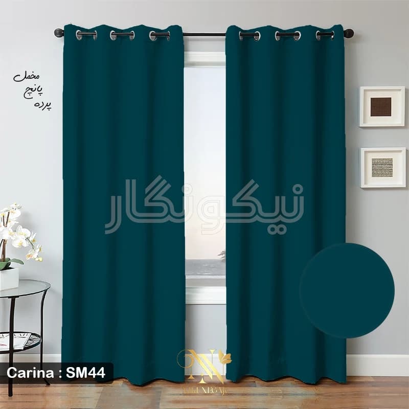 پرده مخمل کارینا – آبی — تصویر ۱۱