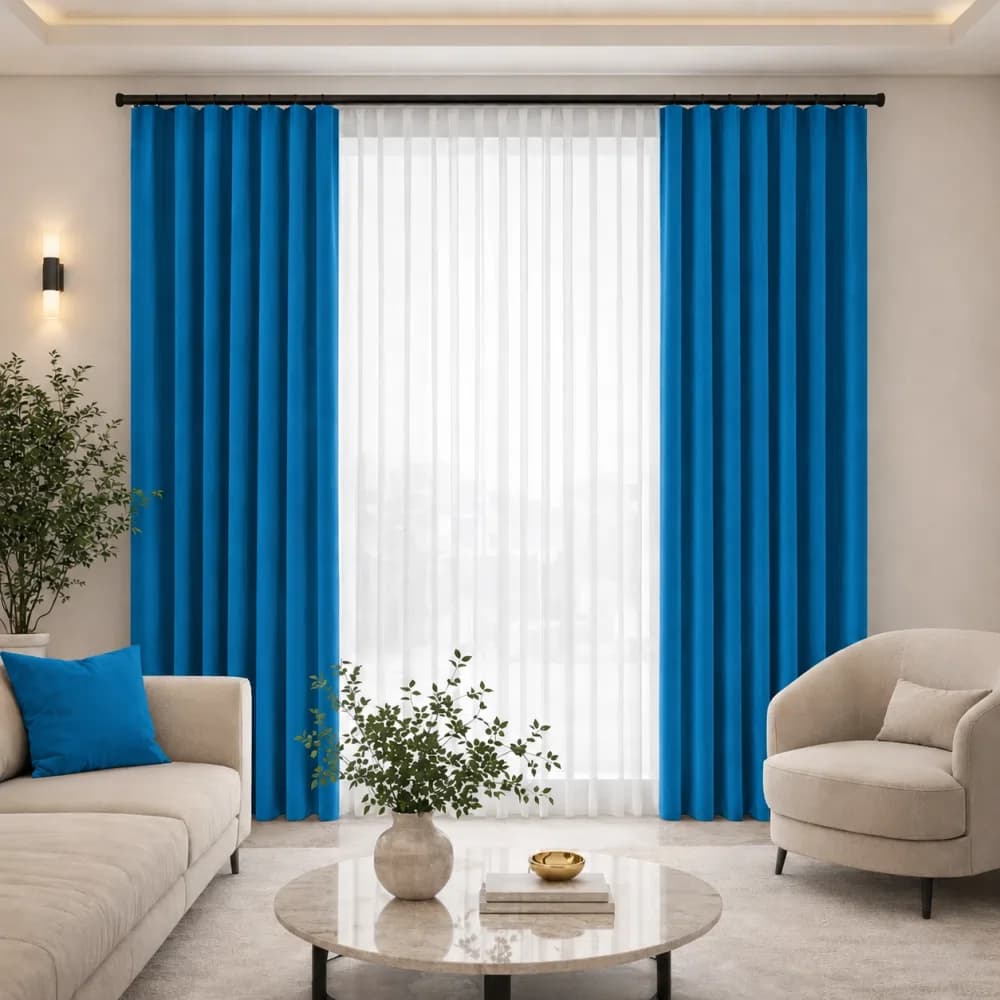 پرده مخمل مینیمال آبی (کالیفرنیا)