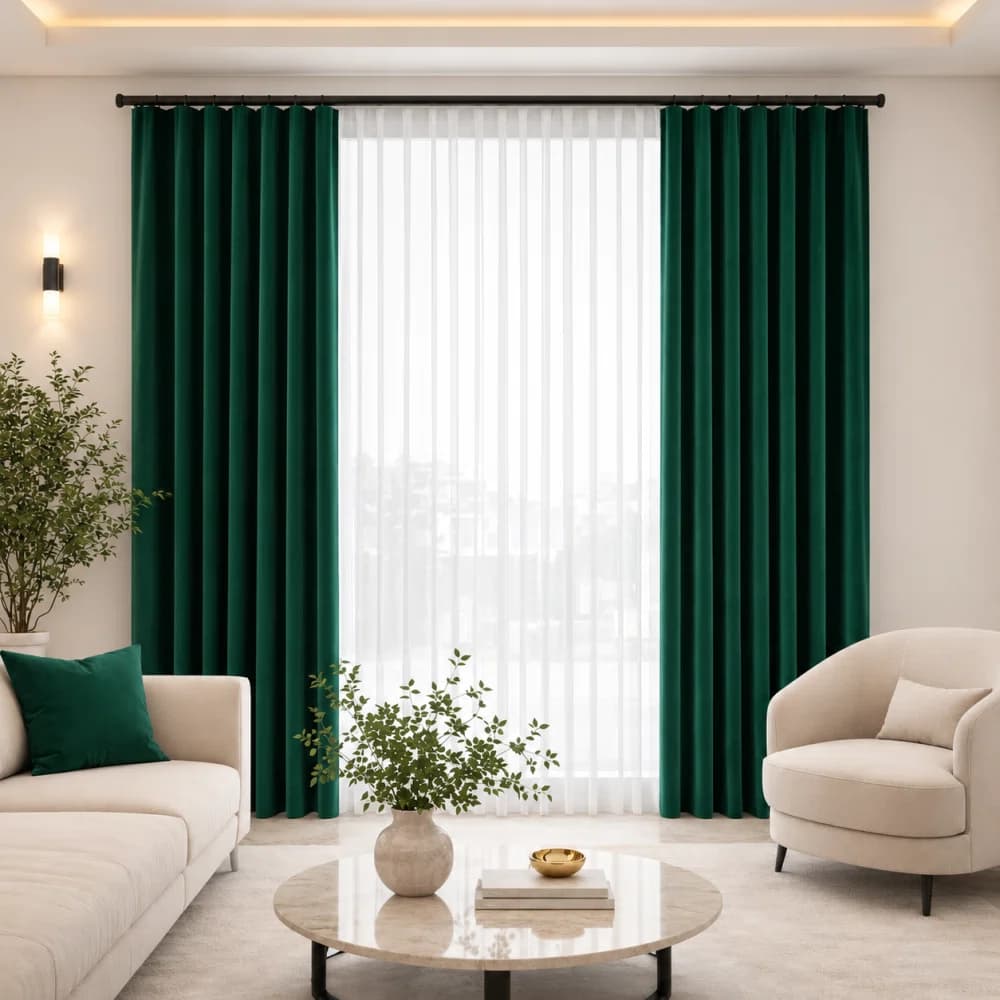 پرده مخمل مینیمال سبز (کالیفرنیا)