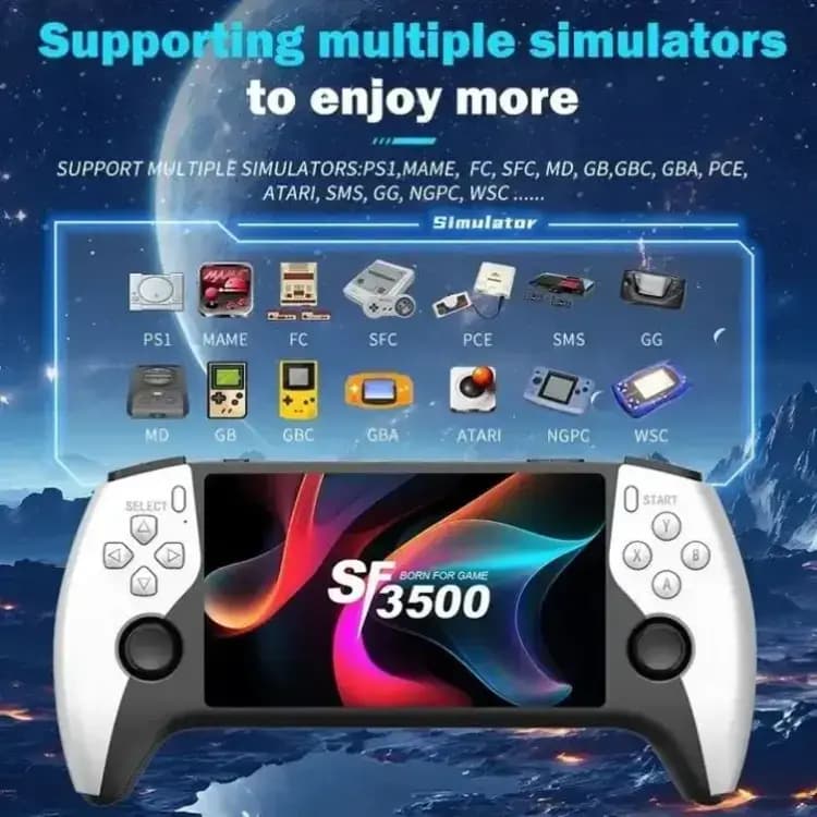 کنسول بازی دستی مدل SF3500 PRO با ۲ دسته بیسیم و حافظه ۲ گیگابایت — تصویر ۸