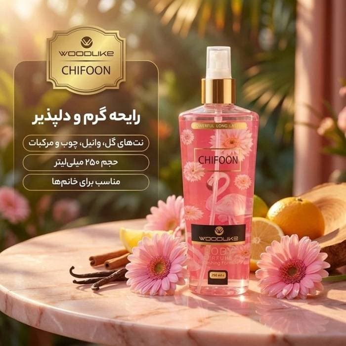 بادی اسپلش زنانه وودلایک مدل CHIFOON حجم 250 میل — تصویر ۳