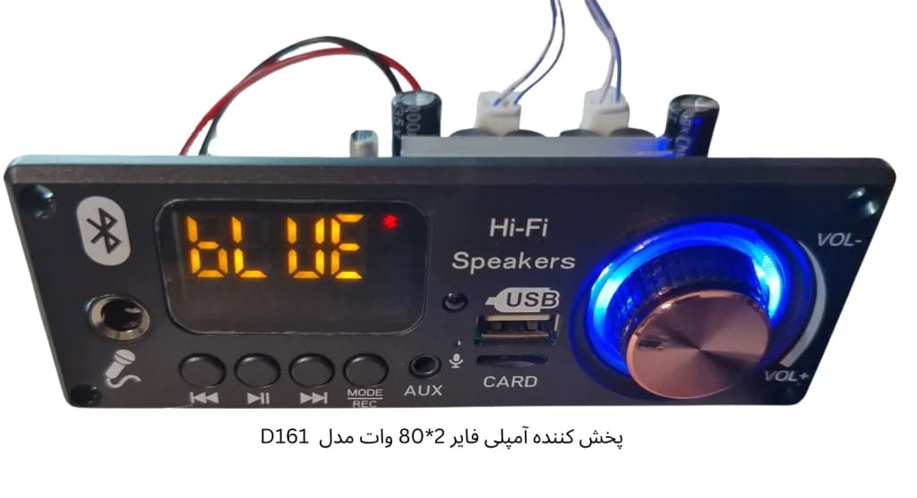 پنل پخش کننده صوتی بلوتوثی با آمپلی فایر ولوم دار مدل D161 — تصویر ۳