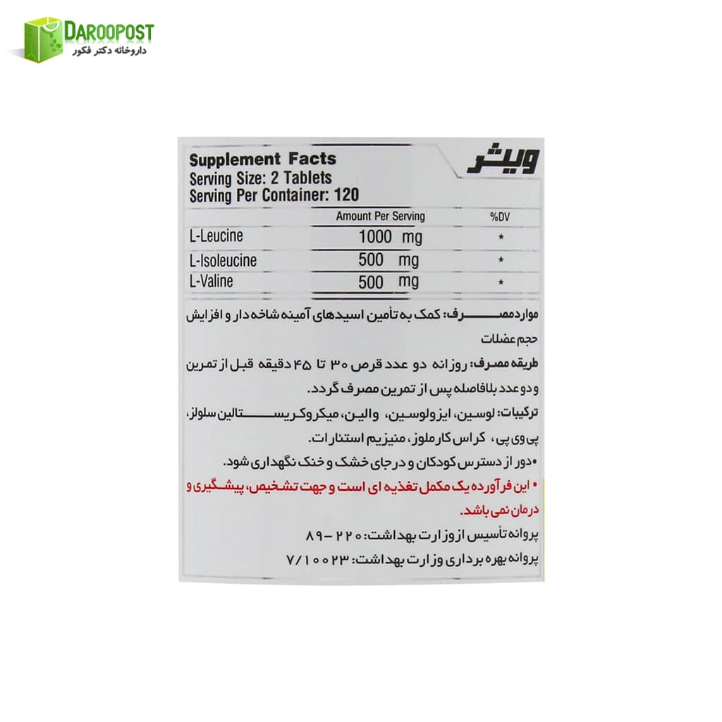 قرص بی سی ای ای 240 عددی ویثر نوتریشن — تصویر ۳