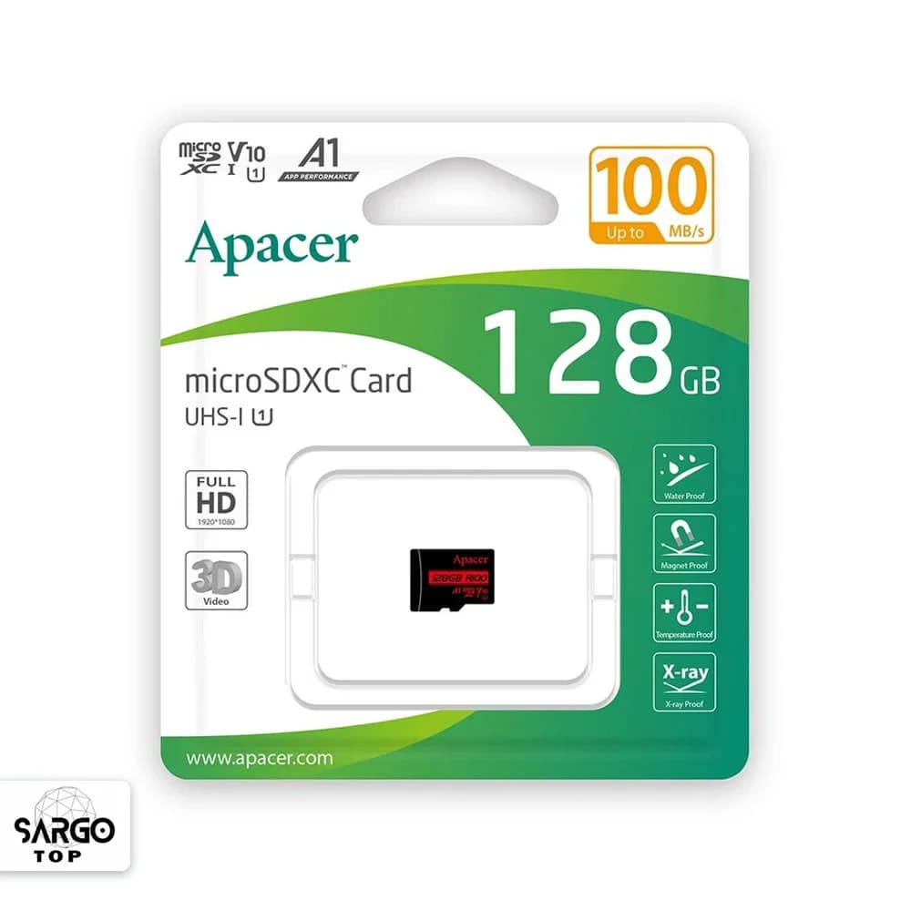 کارت حافظه microSDXC اپیسر مدل R100 کلاس 10 استاندارد UHS-I U1 سرعت 100MBps ظرفیت 128 گیگابایت — تصویر ۲
