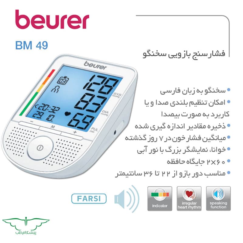 فشارسنج بازویی سخنگو برند بیورر مدل bm49 — تصویر ۲