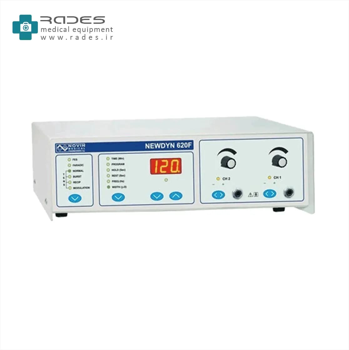 دستگاه فیزیوتراپی نوین استیمولاتور دو کاناله Stimulator 620F – ارسال فوری – سراسر کشور