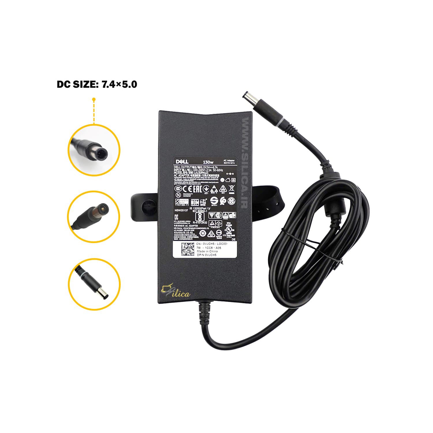 آداپتور و شارژر لپ تاپ دل (slim case) DELL 19.5V 6.7A — تصویر ۳