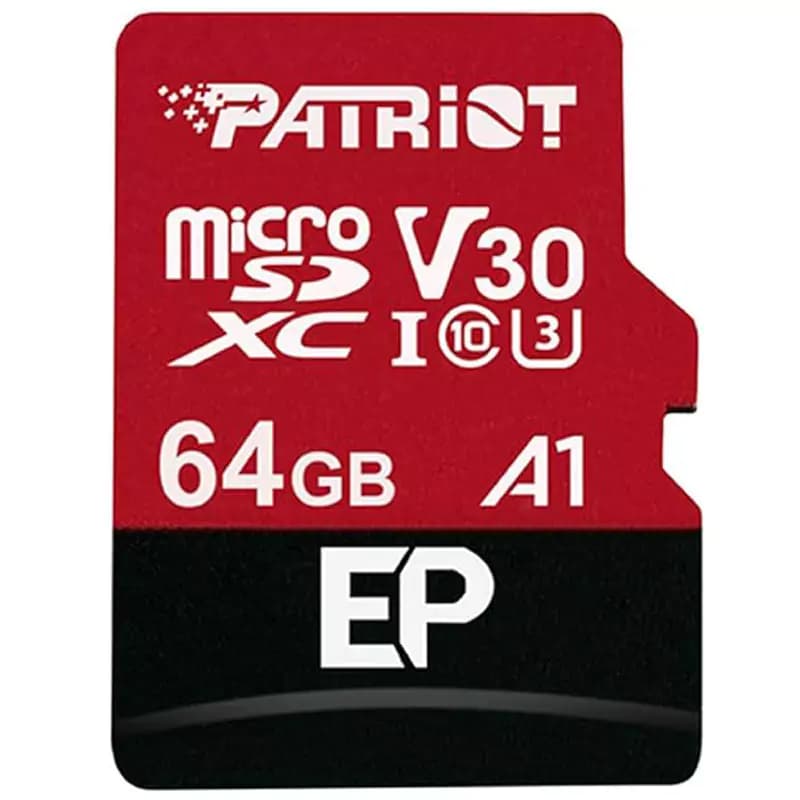 رم میکرو 64 گیگ پتریوت Patriot EP A1 V30 U3 C10 90MB/s + خشاب — تصویر ۴