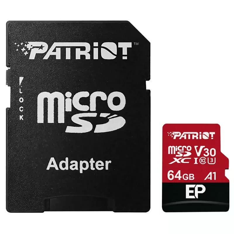 رم میکرو 64 گیگ پتریوت Patriot EP A1 V30 U3 C10 90MB/s + خشاب — تصویر ۶