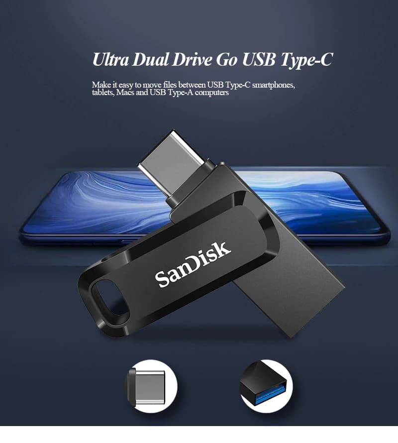 فلش مموری سن دیسک مدل Ultra Dual Drive GO USB Type-C ظرفیت 128گیگابایت — تصویر ۶