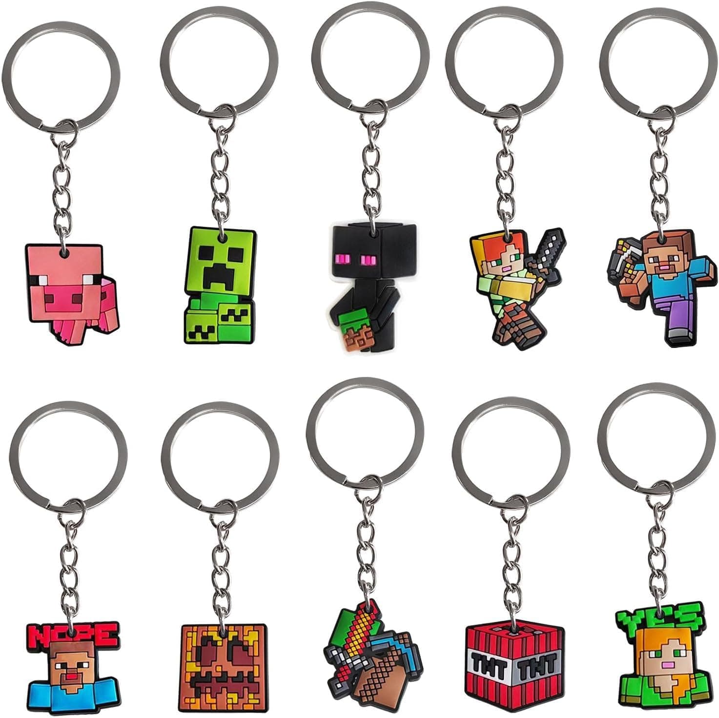 پک 10 تایی جاکلیدی ماینکرافت || Minecraft Keychain