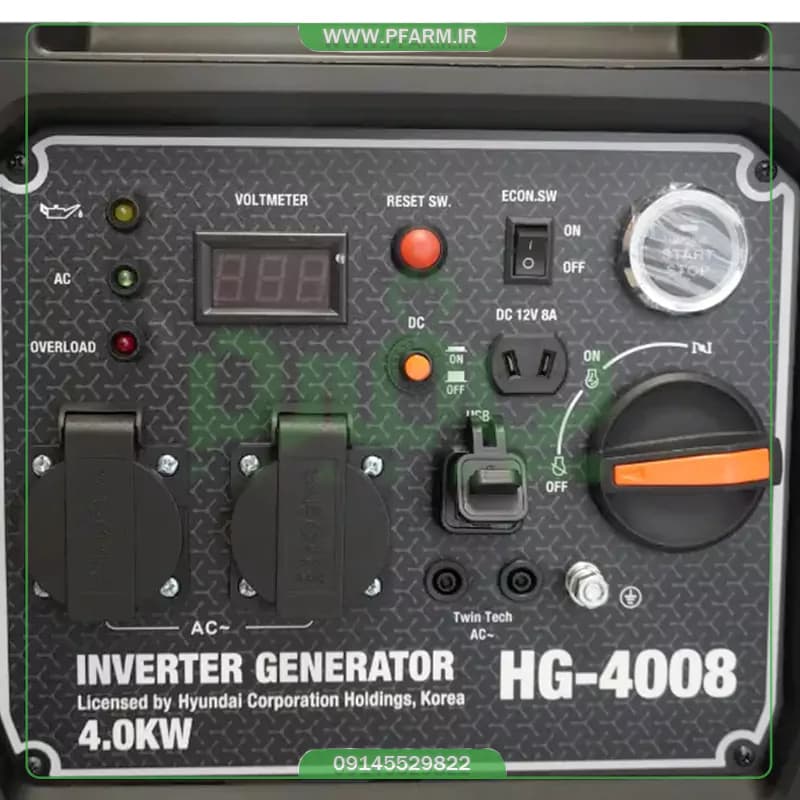 موتور برق اینورتر سایلنت هیوندای ۴ کیلووات مدل HG-4008 — تصویر ۹