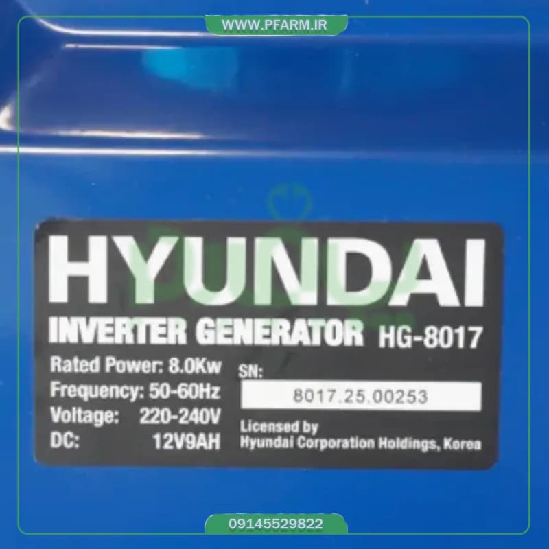 موتور برق بنزینی اینورتر هیوندای 8 کیلووات مدل HG-8017 — تصویر ۶