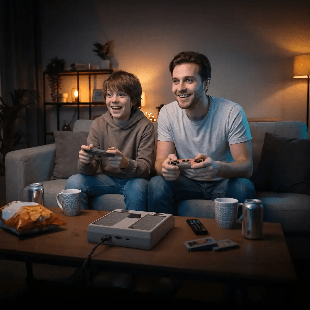 کنسول بازی میکرو برند پرودو Runebox با 999 بازی، دسته بی‌سیم + مموری هدیه با بازی گلچین — تصویر ۳