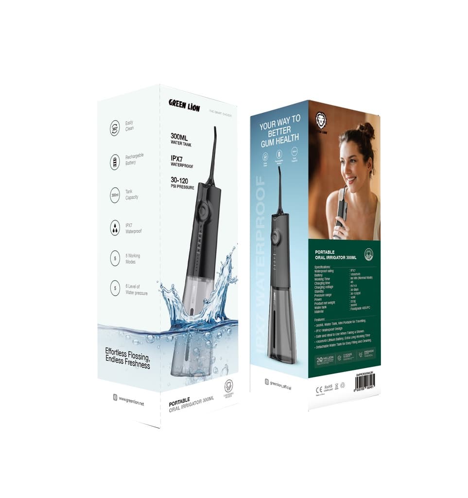 واترجت دهان و دندان گرین لاین 300 میلی‌لیتر مدل Green Lion Portable Oral Irrigator — تصویر ۸
