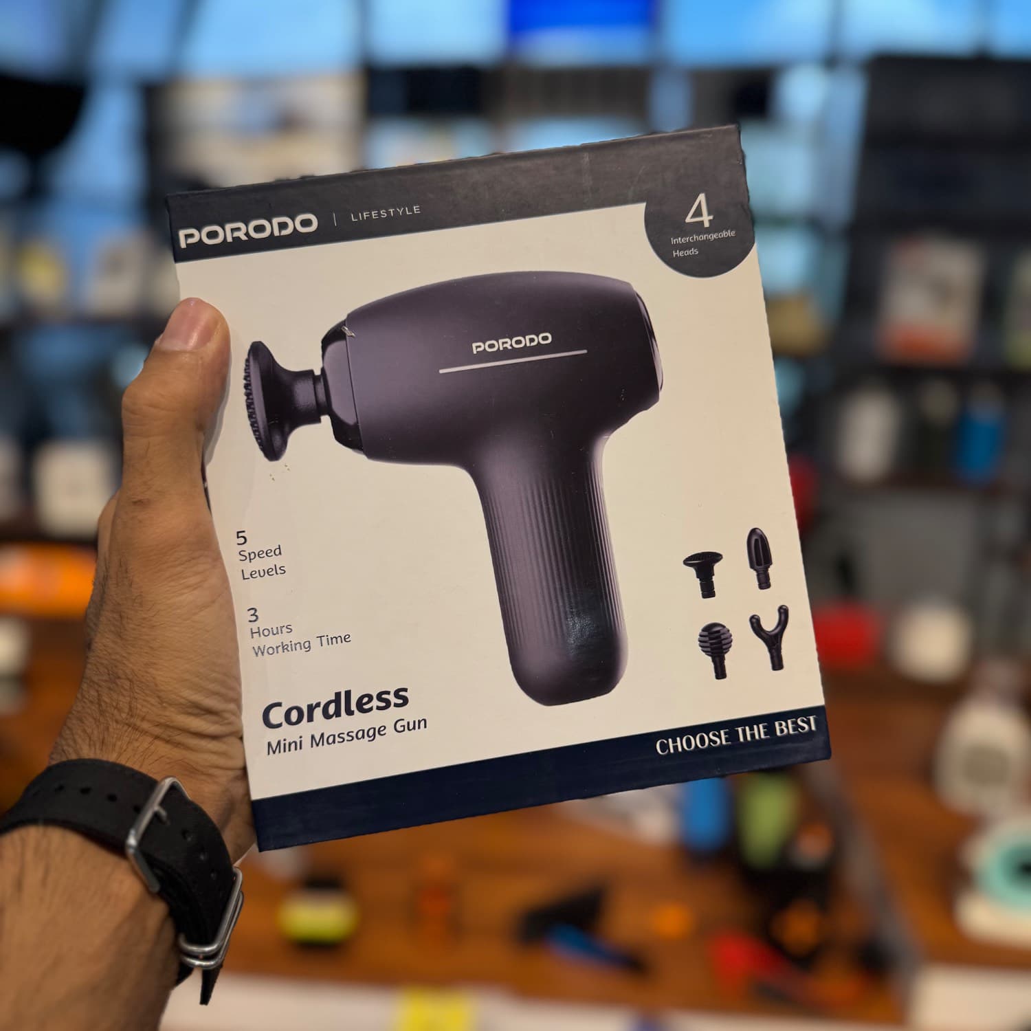 ماساژور تفنگی مینی پرودو Porodo Cordless Mini Massage Gun — تصویر ۲