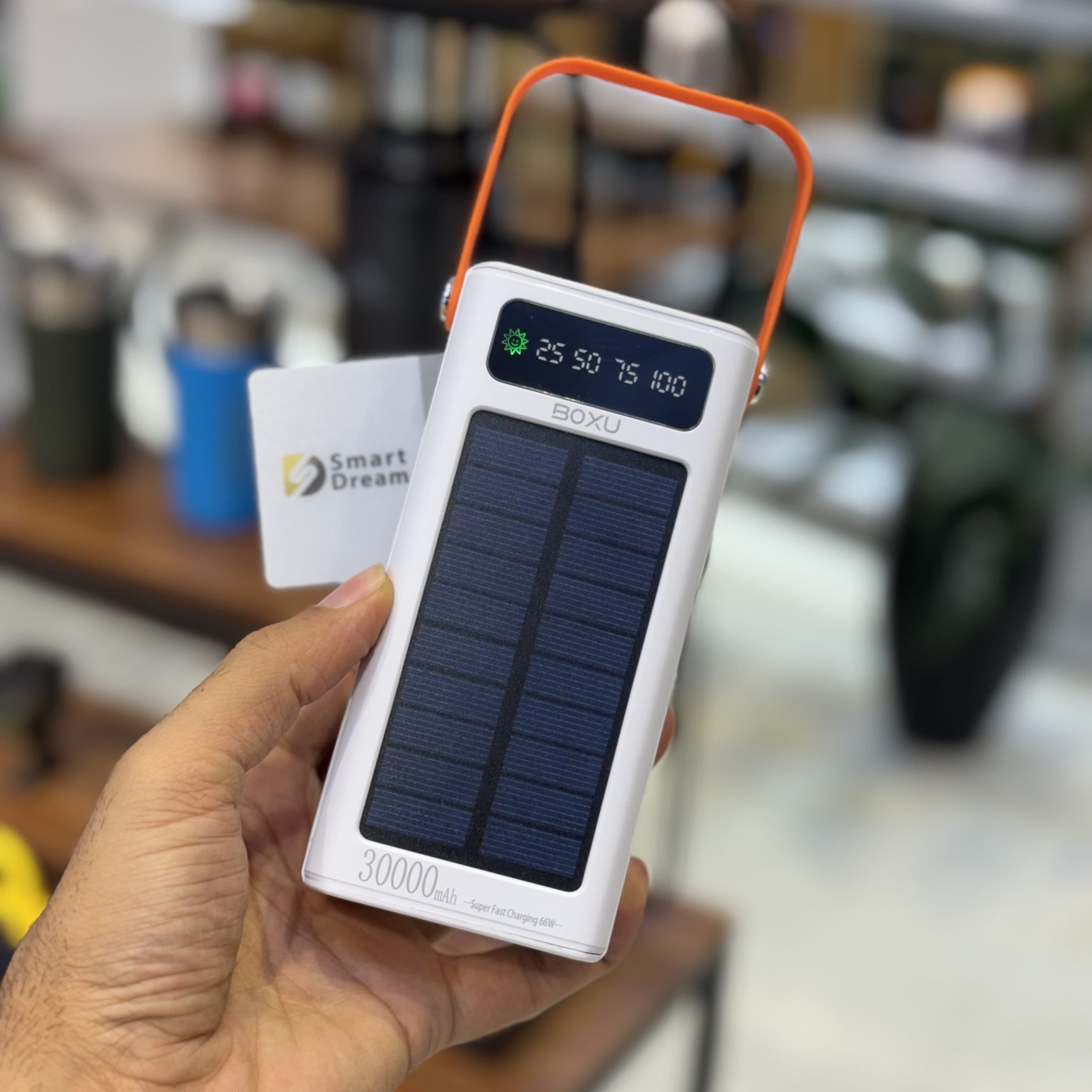 پاوربانک خورشیدی ۶۶ وات ( واقعی) 30 هزار میلی‌آمپر بوکسو مدل BOXU SOLAR PB-007 — تصویر ۵
