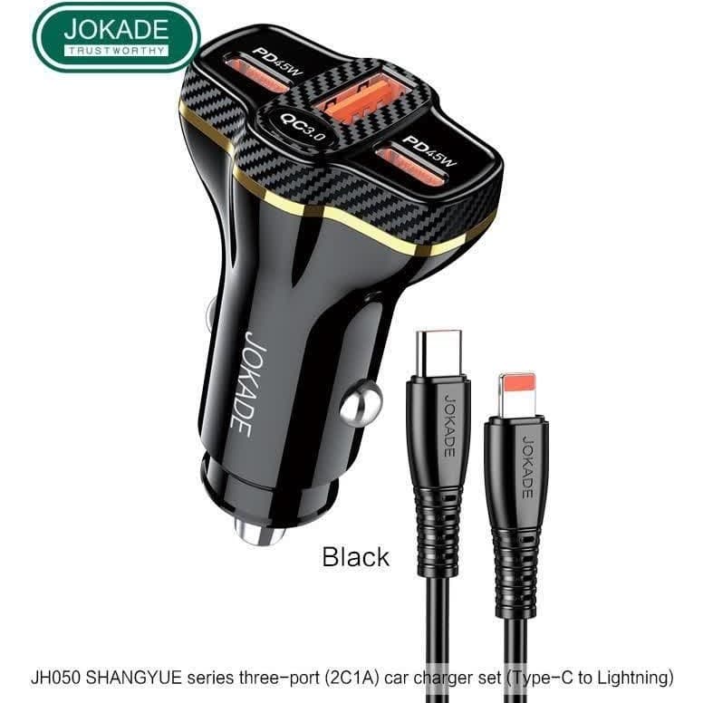 شارژر فندکی جوکید مدل jh050 خروجی 108w + کابل تایپ C