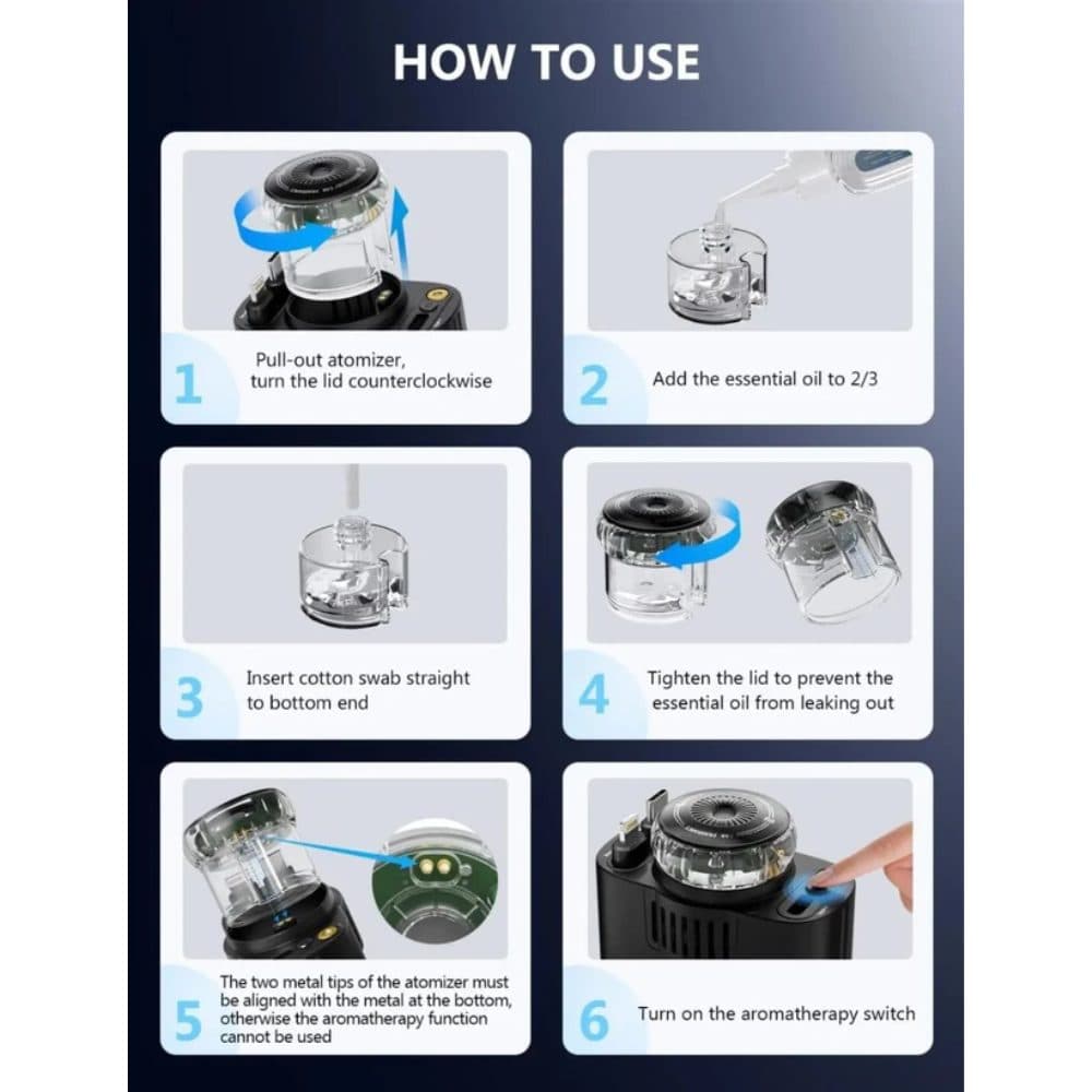 شارژر فندکی خودرو W&O مدل Starlight پنج کاره با رایحه افشانی و نورپردازی — تصویر ۸