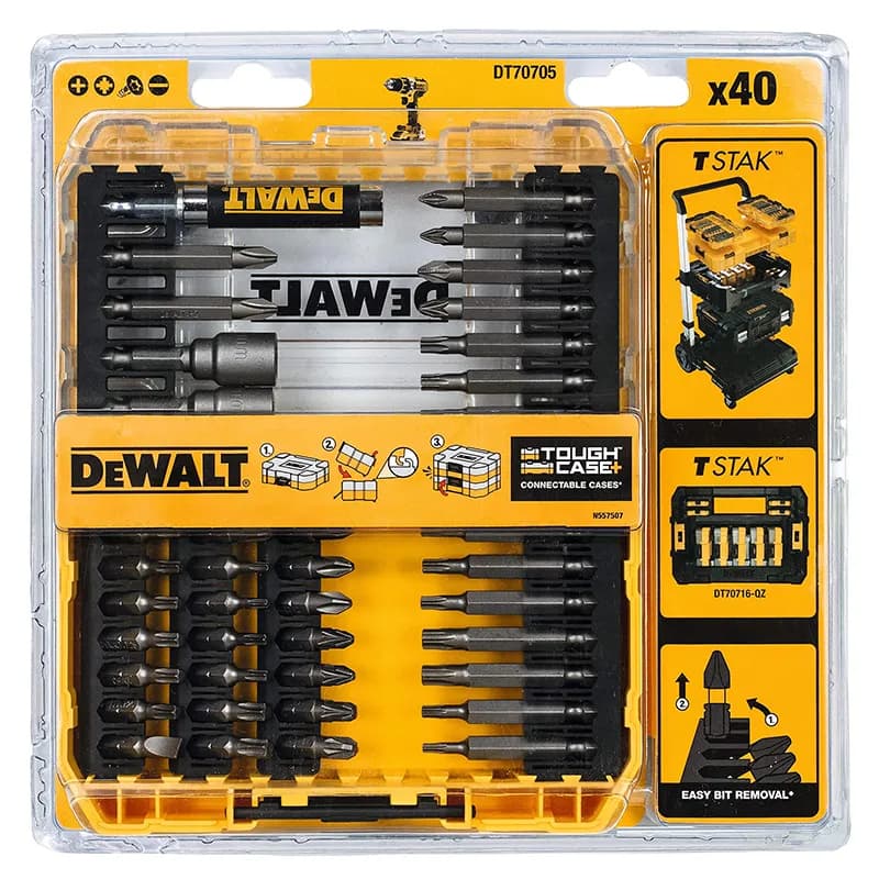ست 40 عددی رابط و سرپیچگوشتی دیوالت مدل DT70705