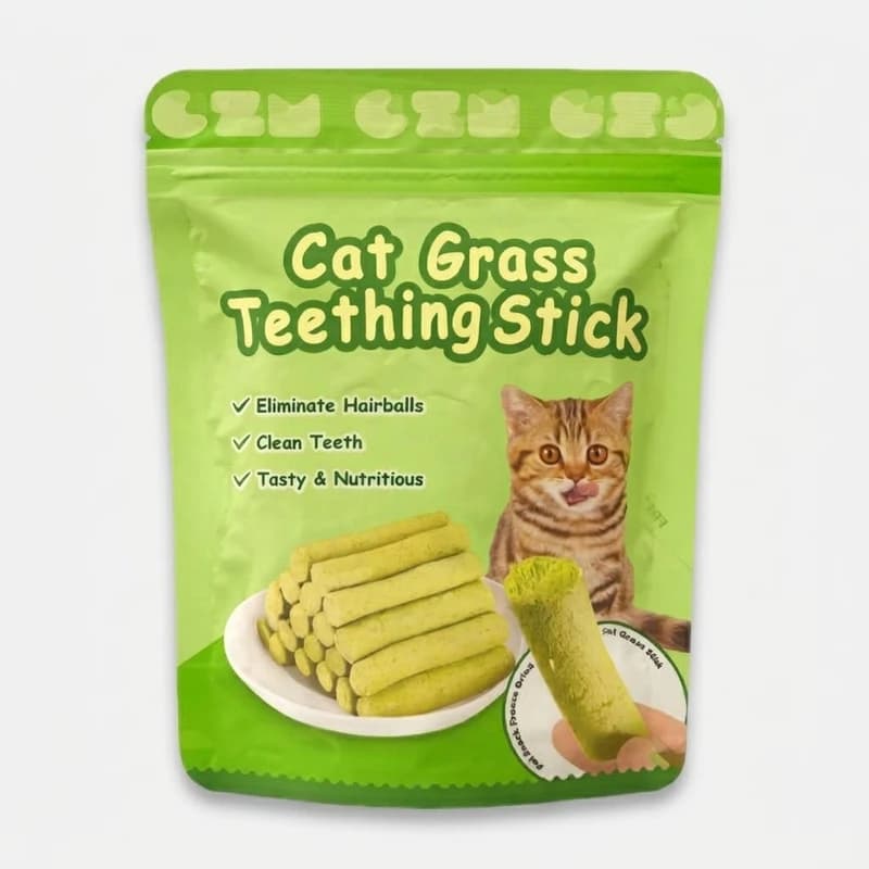تشویقی اسنکی گربه با ترکیب پروتئین مرغ و علف گربه (Cat Grass)..