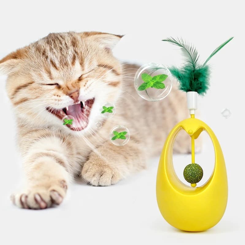 اسباب‌بازی گربه مدل گهواره‌ای کت‌نیپ‌دار با پر — تصویر ۷