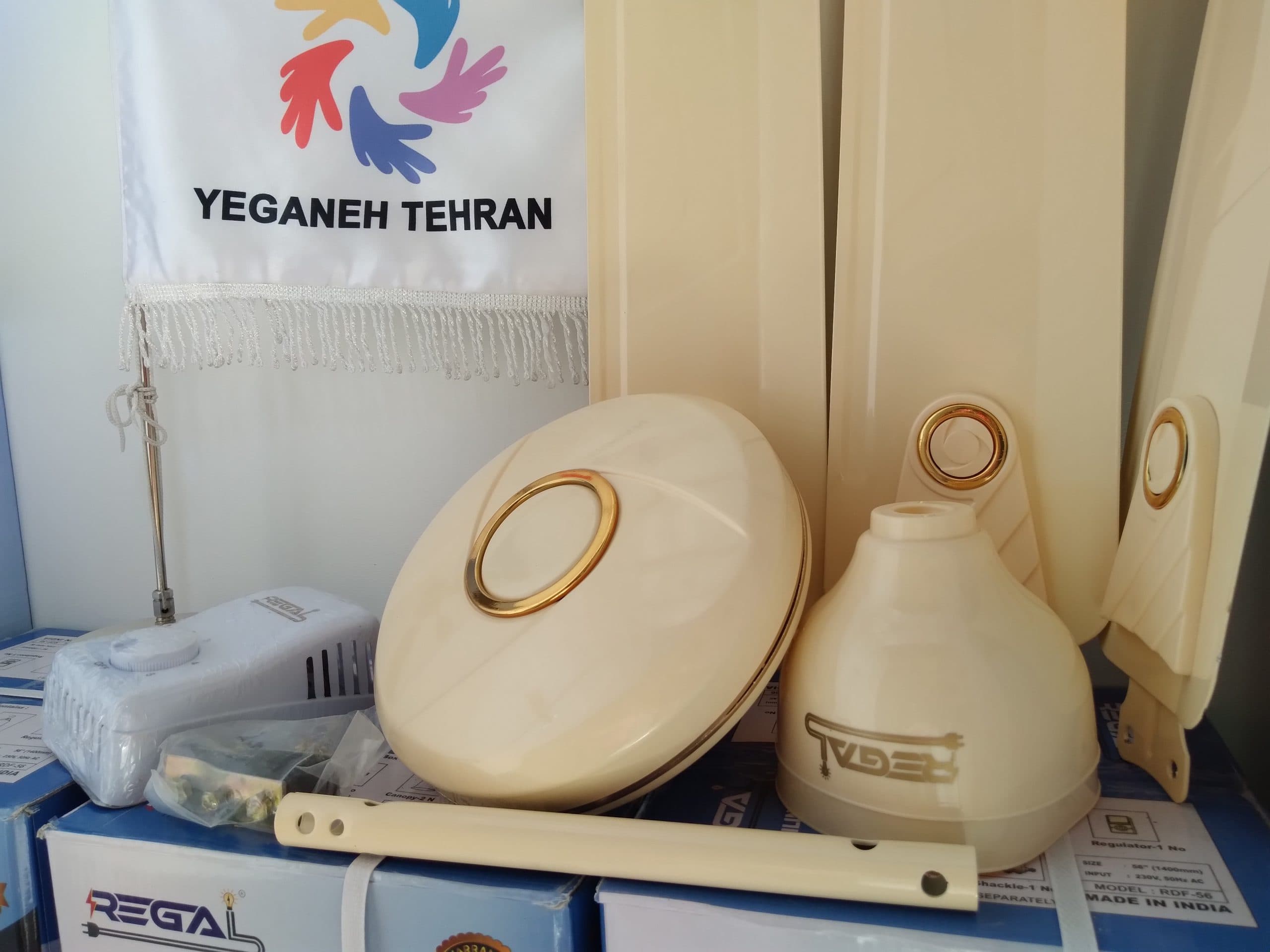 پنکه سقفی هندی اصل 90وات (سفید مشکی دودی جگری کرم) — تصویر ۳