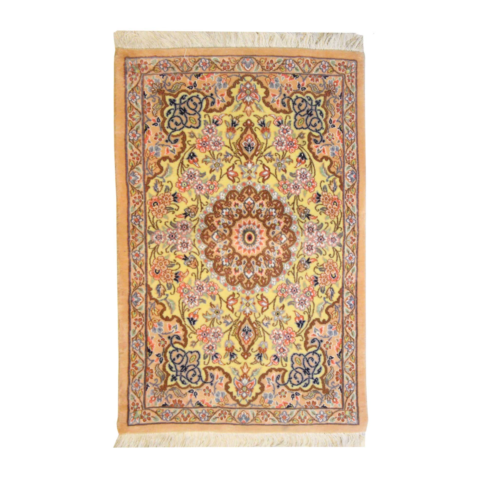 فرش پشتی 60*90 طرح نایین زرد 261271 — تصویر ۶