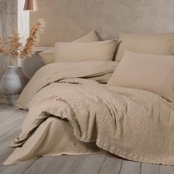 ست کاور دونفره ۶ تکه پنبه‌کتان مدل Liny Cotton Box ترک — تصویر ۴