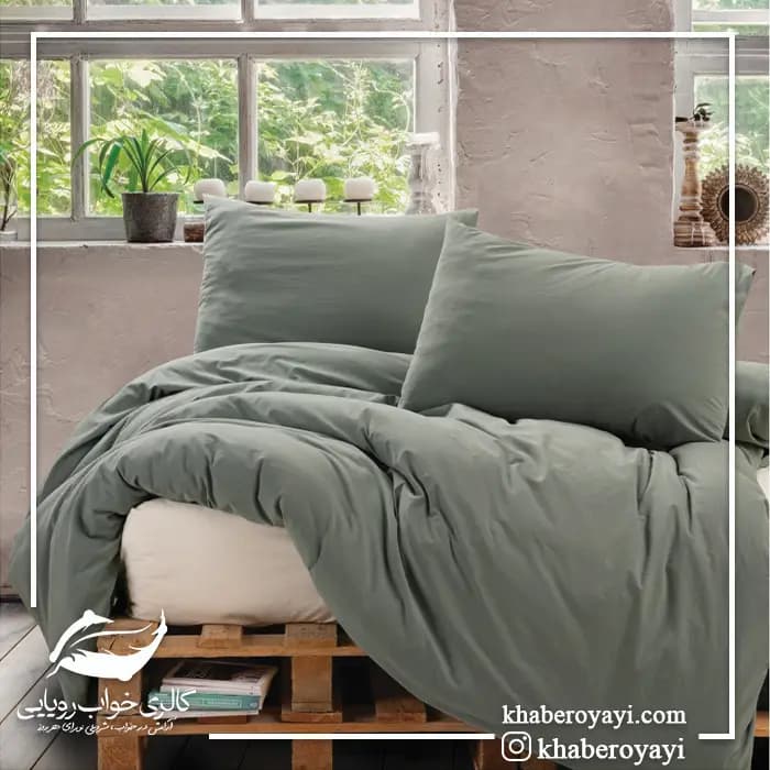 ست کاور دو نفره 4 تکه کتان پنبه برند Cotton Box ترکیه در رنگ های متنوع — تصویر ۱۲