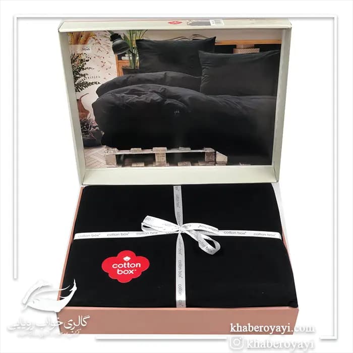 ست کاور دو نفره 4 تکه کتان پنبه برند Cotton Box ترکیه در رنگ های متنوع — تصویر ۳