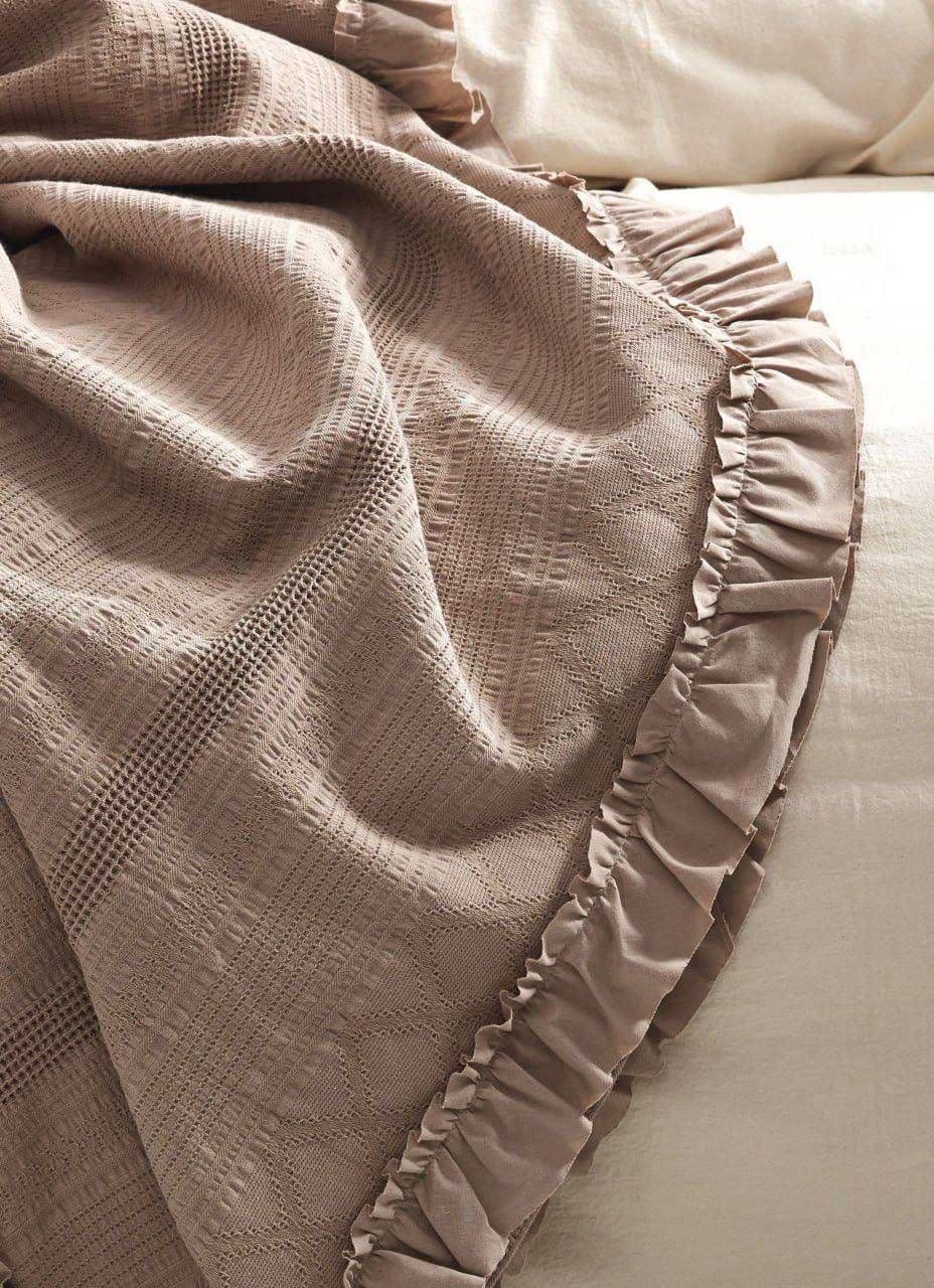 روتختی شاه سر Tziana | ست سهتکه کتان پنبه مناسب تخت دو نفره — تصویر ۱۱