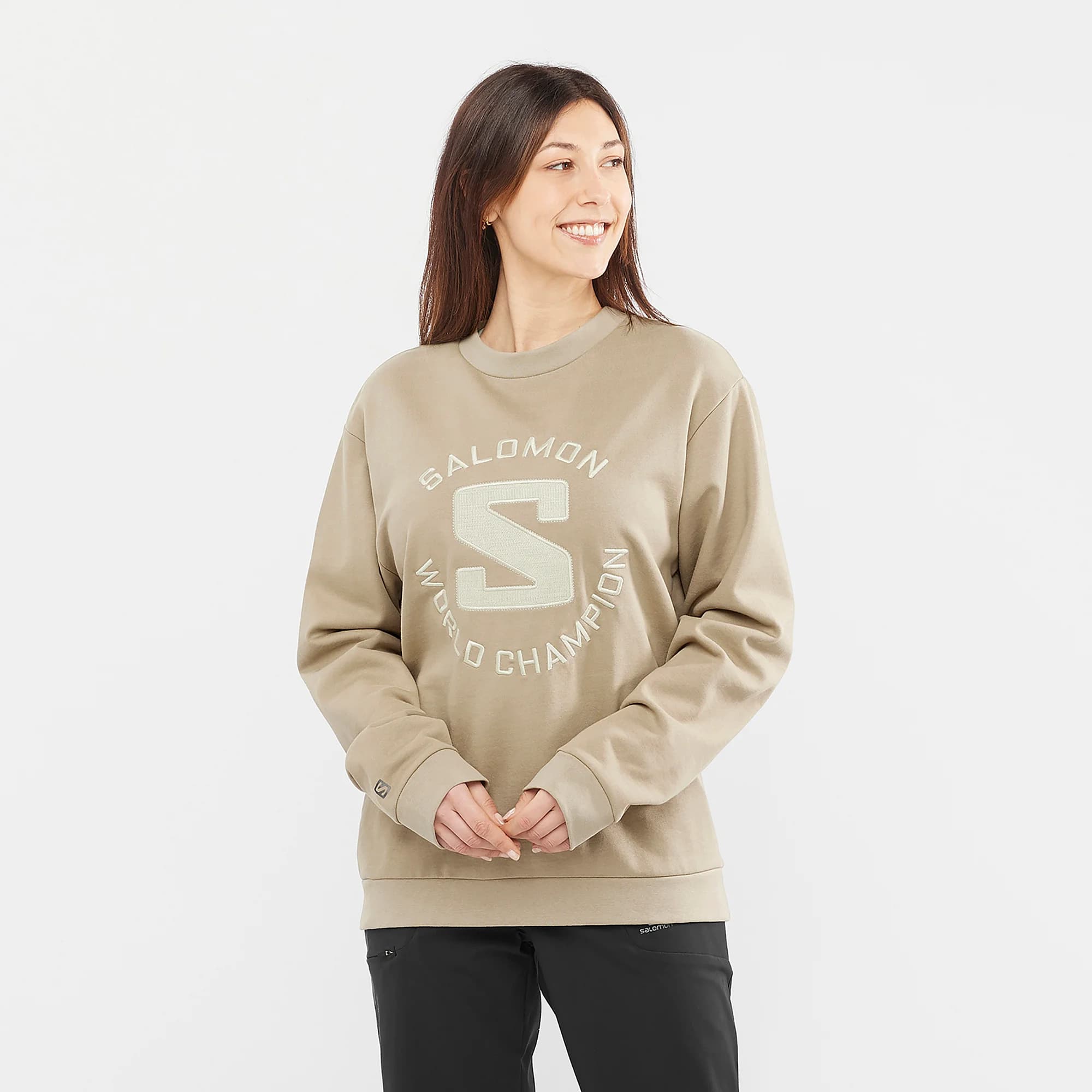 بلوز زمستانی سالامون / SALOMON – مدل Outlife Sweat / خاکی — تصویر ۱۲