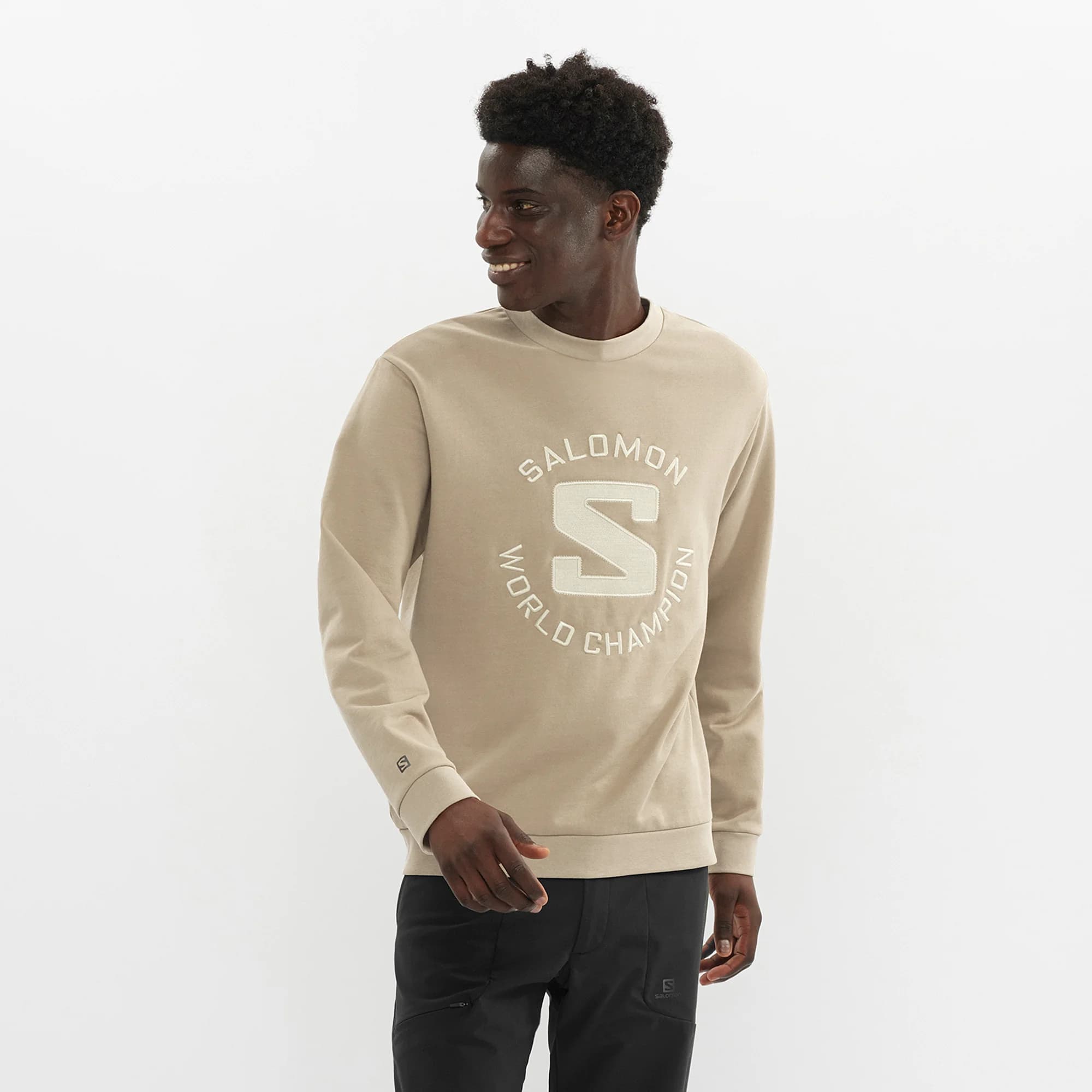 بلوز زمستانی سالامون / SALOMON – مدل Outlife Sweat / خاکی — تصویر ۲